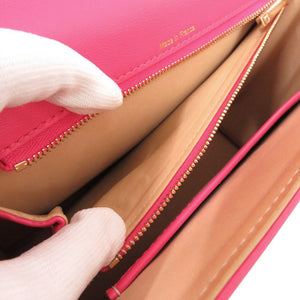 美品 デルボー タンペート MM AA0368AAX050HDP レザー ピンク 2way ハンドバッグ 0424【中古】DELVAUX