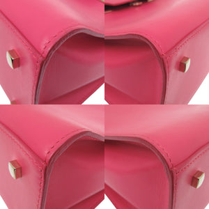 美品 デルボー タンペート MM AA0368AAX050HDP レザー ピンク 2way ハンドバッグ 0424【中古】DELVAUX