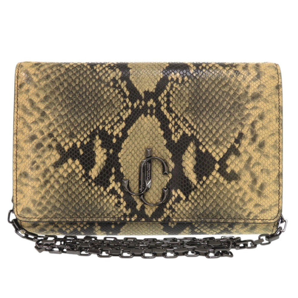 新品同様 ジミーチュウ ヴァレンヌ 型押しレザー ベージュ ショルダーバッグ 0426【中古】JIMMY CHOO