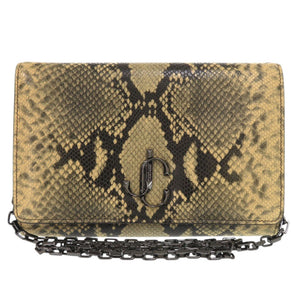 新品同様 ジミーチュウ ヴァレンヌ 型押しレザー ベージュ ショルダーバッグ 0426【中古】JIMMY CHOO
