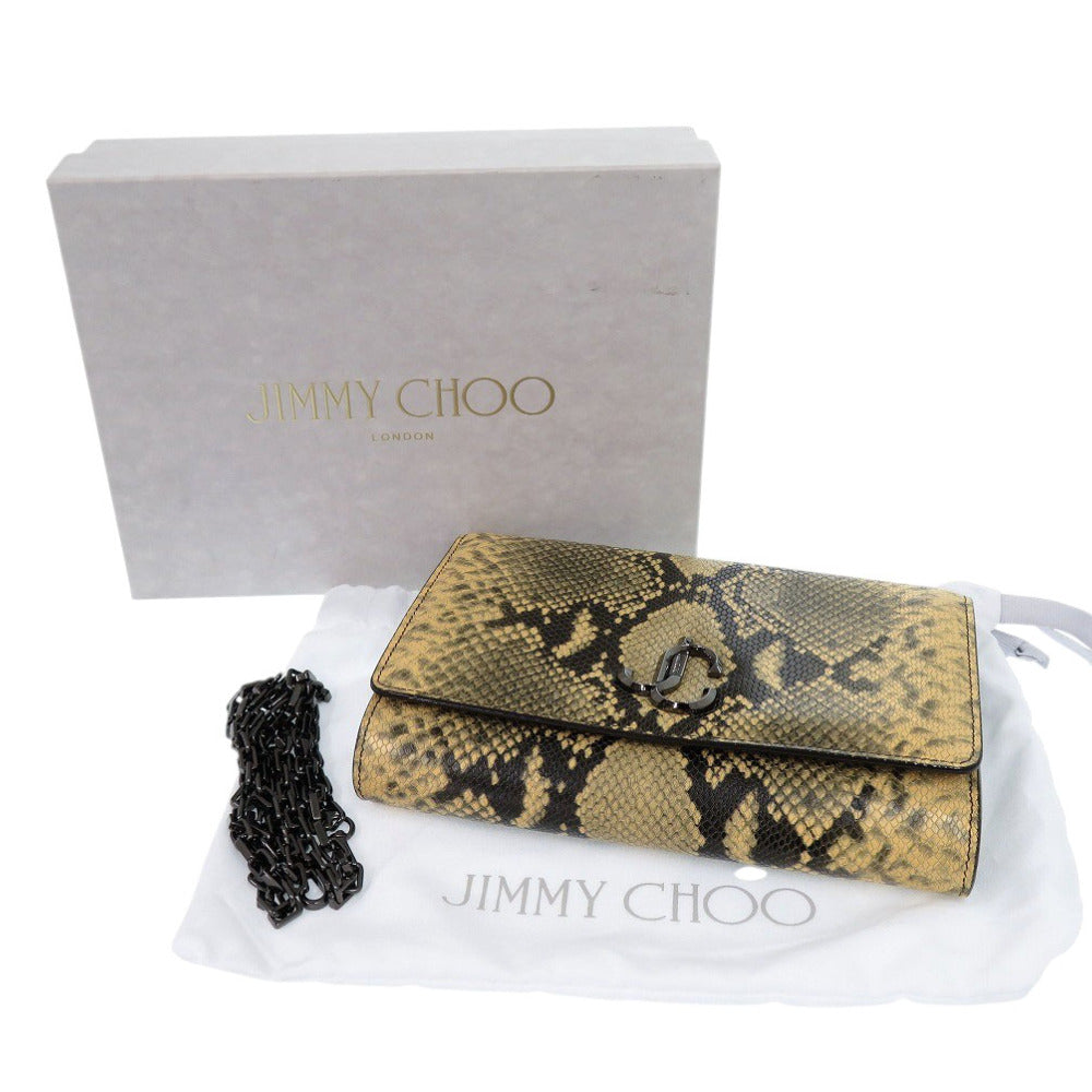 新品同様 ジミーチュウ ヴァレンヌ 型押しレザー ベージュ ショルダーバッグ 0426【中古】JIMMY CHOO