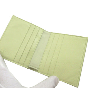 新品同様 ボッテガヴェネタ マキシイントレチャート 690934 ICチップ レザー 黄 イエロー 2つ折り財布 札入れ 財布 0435【中古】BOTTEGA VENETA