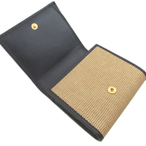 新品同様 グッチ ホースビット 621891 キャンバス レザー ベージュ ネイビー 紺 2つ折り財布 財布 0437【中古】GUCCI