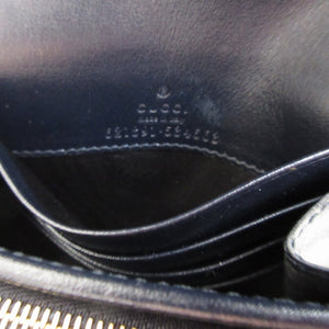 新品同様 グッチ ホースビット 621891 キャンバス レザー ベージュ ネイビー 紺 2つ折り財布 財布 0437【中古】GUCCI