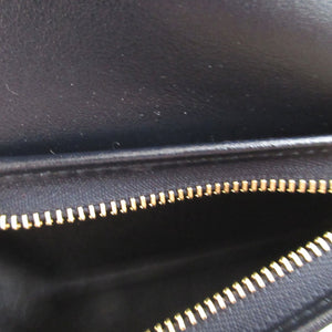 新品同様 グッチ ホースビット 621887 コンパクトウォレット キャンバス レザー ベージュ ネイビー 紺 2つ折り財布 財布 0438【中古】GUCCI