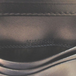 新品同様 グッチ ホースビット 621887 コンパクトウォレット キャンバス レザー ベージュ ネイビー 紺 2つ折り財布 財布 0438【中古】GUCCI