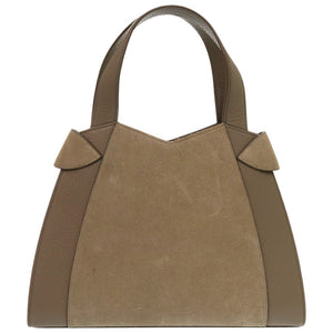 新品同様 モラビト ステラPM レザー スエード グレージュ ハンドバッグ 0441【中古】MORABITO