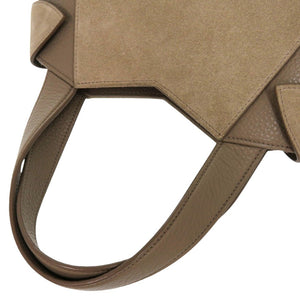 新品同様 モラビト ステラPM レザー スエード グレージュ ハンドバッグ 0441【中古】MORABITO