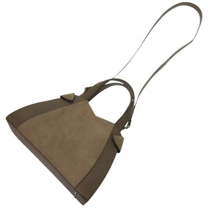 新品同様 モラビト ステラPM レザー スエード グレージュ ハンドバッグ 0441【中古】MORABITO