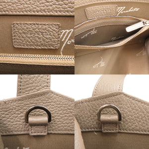 新品同様 モラビト ステラPM レザー スエード グレージュ ハンドバッグ 0441【中古】MORABITO