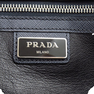 美品 プラダ クラッチバッグ 2VF056 サフィアーノ ネイビー 紺 セカンドバッグ 0450【中古】PRADA