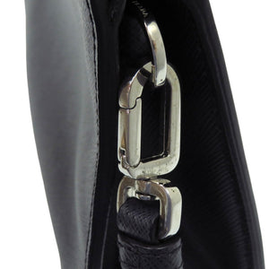 美品 プラダ クラッチバッグ 2VF056 サフィアーノ ネイビー 紺 セカンドバッグ 0450【中古】PRADA