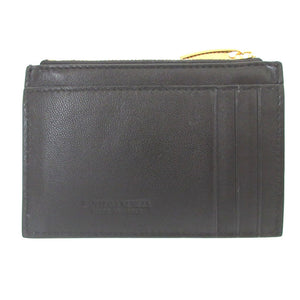 新品同様 ボッテガ ヴェネタ カセット 765460 ICチップ レザー ブラック 黒 カードケース コインケース フラグメントケース 0455【中古】BOTTEGA VENETA