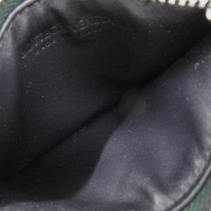 美品 ボッテガヴェネタ イントレチャート レザー グリーン/ブラック カードケース コインケース 財布 0456【中古】BOTTEGAVENETA