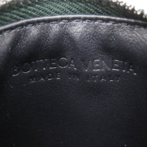 美品 ボッテガヴェネタ イントレチャート レザー グリーン/ブラック カードケース コインケース 財布 0456【中古】BOTTEGAVENETA