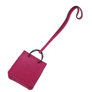 新品同様 エルメス サックオランジュ バッグチャーム ラムスキン ローズメキシコ Y刻印(2020年製) ピンク キーホルダー 0459【中古】HERMES