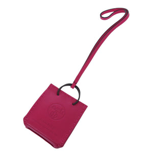 新品同様 エルメス サックオランジュ バッグチャーム ラムスキン ローズメキシコ Y刻印(2020年製) ピンク キーホルダー 0459【中古】HERMES