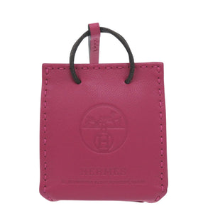 新品同様 エルメス サックオランジュ バッグチャーム ラムスキン ローズメキシコ Y刻印(2020年製) ピンク キーホルダー 0459【中古】HERMES