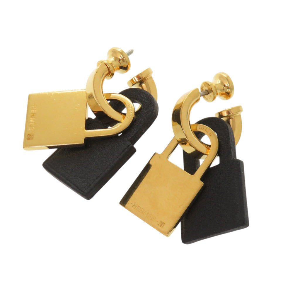 美品 エルメス オーケリー カデナ ヴォースイフト ブラック ゴールド金具 Y刻印(2020年製) ピアス アクセサリー 黒 0462 【中古】 HERMES