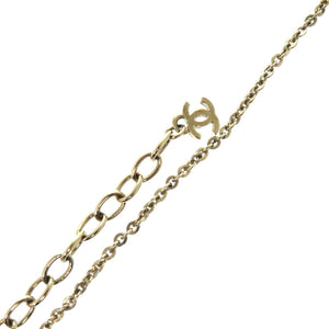 美品 シャネル ココマーク ミラーボール メタル ラインストーン レッド 赤 ネックレス 0463【中古】CHANEL