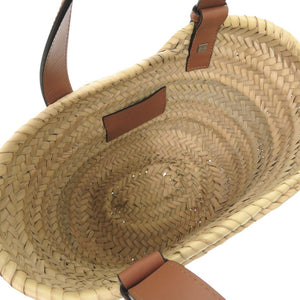 新品同様 ロエベ バスケットバッグ スタジオジブリコラボ まっくろくろすけ A223S93X09 ラフィア レザー ナチュラル かごバッグ 0464【中古】LOEWE