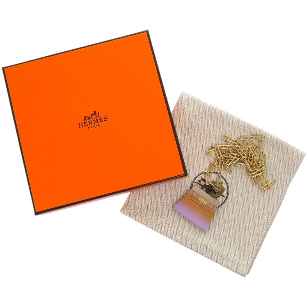 新品同様 エルメス フュージョン アミュレット ケリー ペンダント ラージモデル GP ホーン パーマブラス リラ ネックレス 0471【中古】HERMES