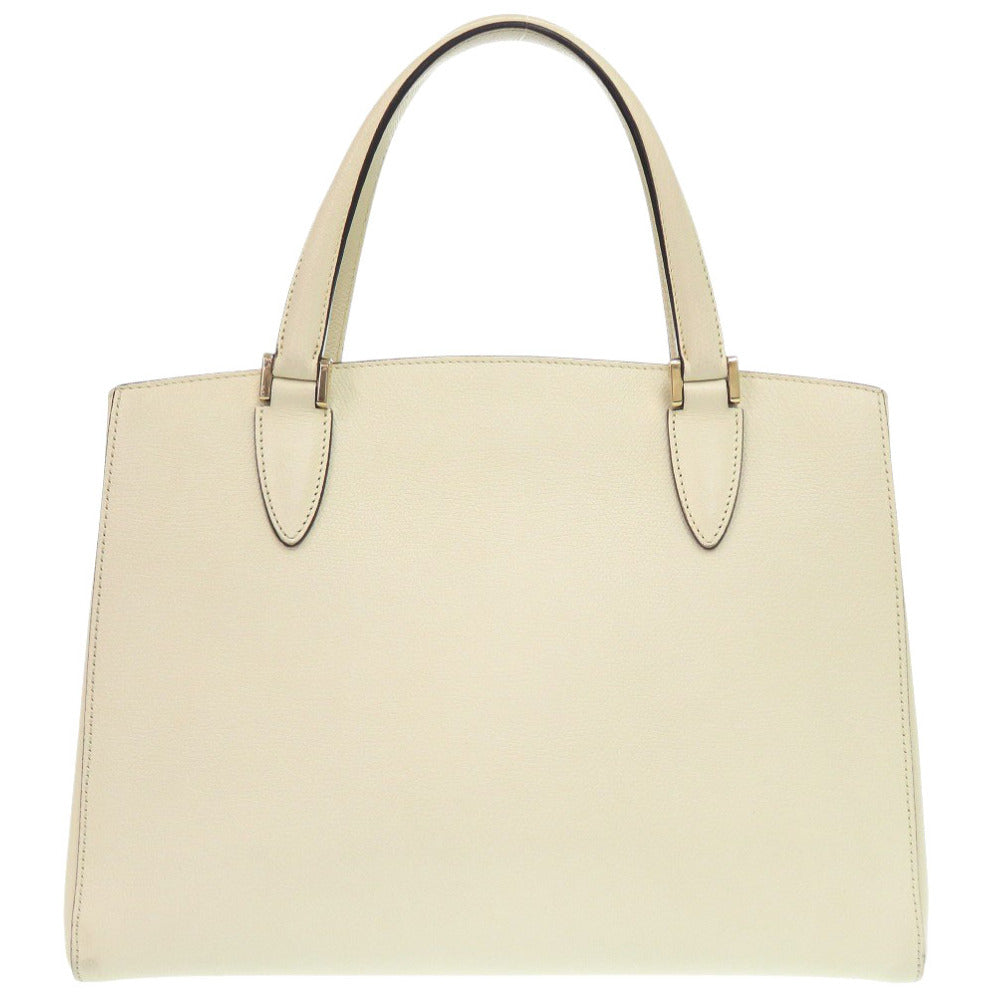 美品 ヴァレクストラ 2WAY トリエンナーレ ミディアム レザー ホワイト ハンドバッグ 白 0472【中古】Valextra