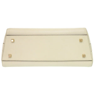 美品 ヴァレクストラ 2WAY トリエンナーレ ミディアム レザー ホワイト ハンドバッグ 白 0472【中古】Valextra