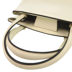 美品 ヴァレクストラ 2WAY トリエンナーレ ミディアム レザー ホワイト ハンドバッグ 白 0472【中古】Valextra