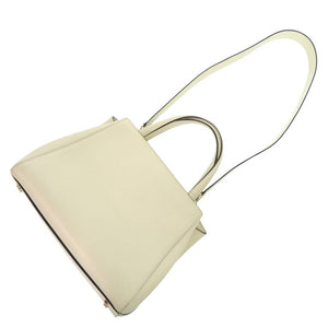 美品 ヴァレクストラ 2WAY トリエンナーレ ミディアム レザー ホワイト ハンドバッグ 白 0472【中古】Valextra