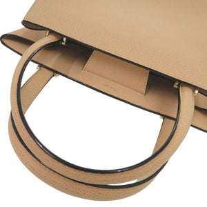 美品 ヴァレクストラ 2WAY トリエンナーレ ミディアム レザー ピンクベージュ ハンドバッグ 0473【中古】Valextra