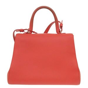 デルボー ブリヨン MM SS0483AAU024MDO レザー オレンジ 2way ハンドバッグ 0474【中古】DELVAUX