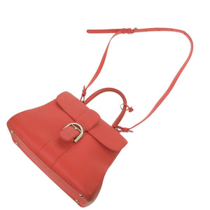 デルボー ブリヨン MM SS0483AAU024MDO レザー オレンジ 2way ハンドバッグ 0474【中古】DELVAUX