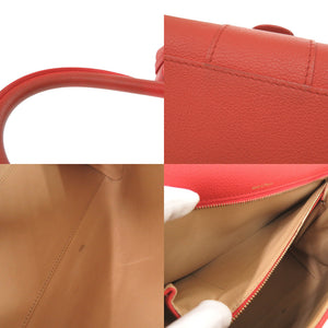 デルボー ブリヨン MM SS0483AAU024MDO レザー オレンジ 2way ハンドバッグ 0474【中古】DELVAUX