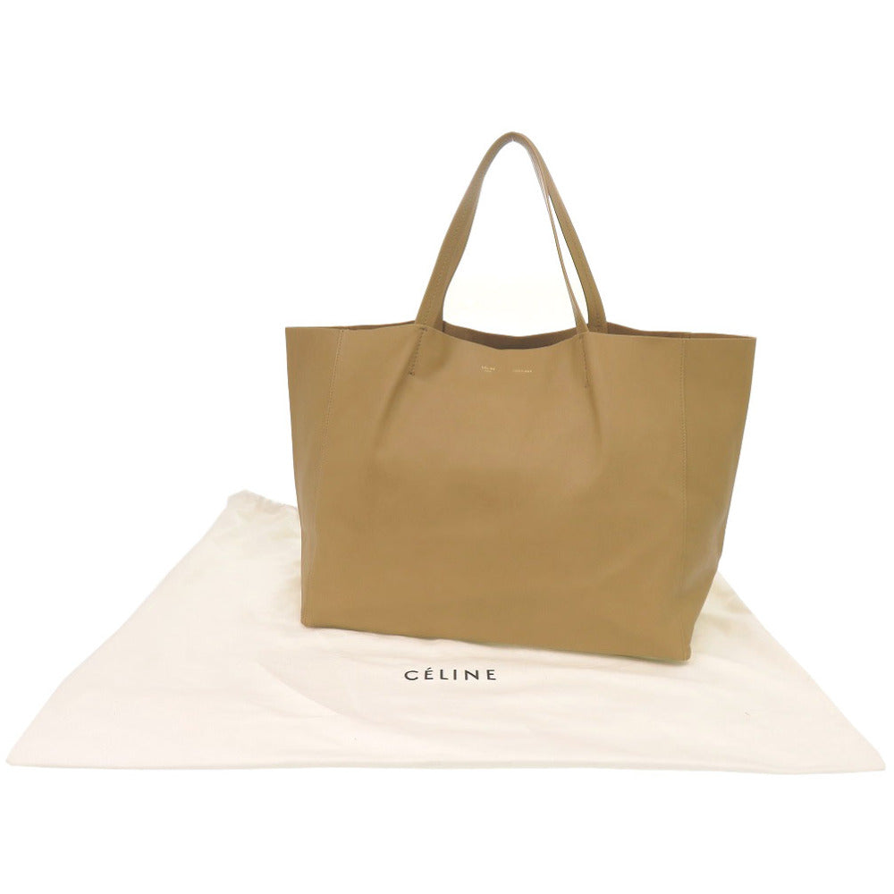 美品 セリーヌ ホリゾンタルカバ レザー ベージュ トートバッグ 0475【中古】CELINE