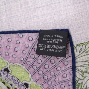 美品 エルメス カレ140 侍の鎧兜 Parures de Samourais カシミヤ シルク ブルー 青 ストール 0480【中古】HERMES