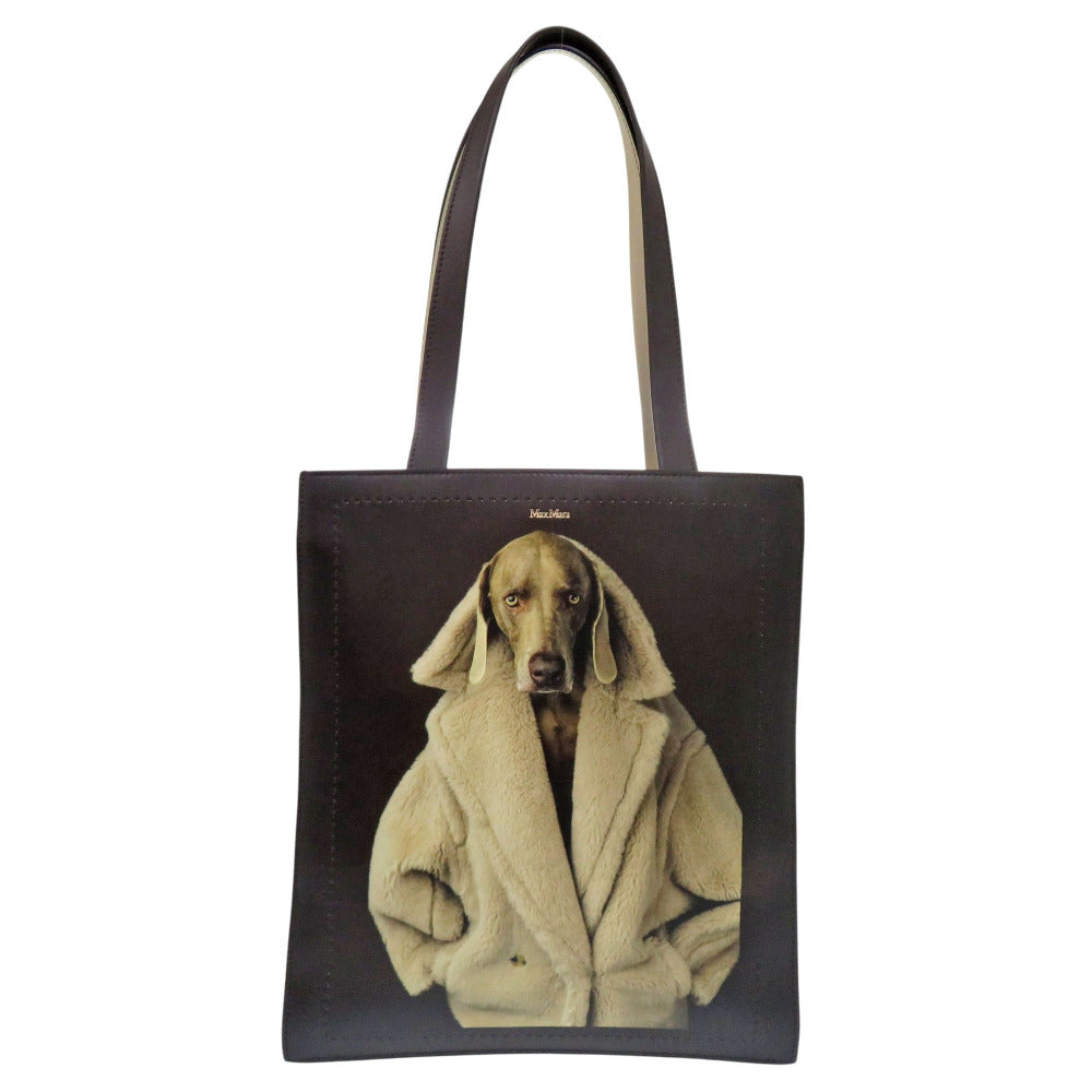 新品同様 マックスマーラ テディドッグ レザー ブラウン トートバッグ 0481【中古】MAX MARA