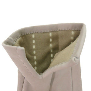 新品同様 エルメス ステッチ パンチング 手袋 グローブ ラムスキン シルク グレー 0488【中古】HERMES