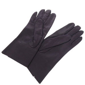 美品 エルメス H金具 手袋 グローブ ゴートレザー パープル 0488【中古】HERMES