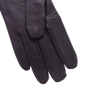 美品 エルメス H金具 手袋 グローブ ゴートレザー パープル 0488【中古】HERMES