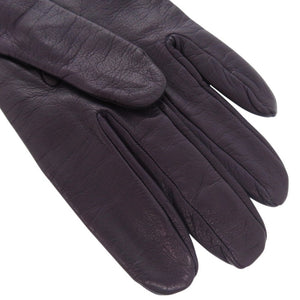 美品 エルメス H金具 手袋 グローブ ゴートレザー パープル 0488【中古】HERMES