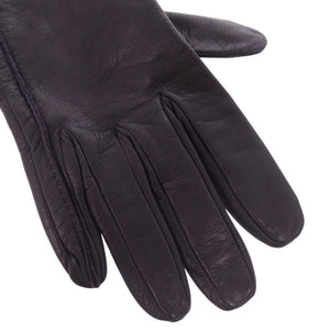 美品 エルメス H金具 手袋 グローブ ゴートレザー パープル 0488【中古】HERMES