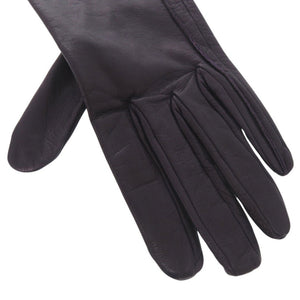 美品 エルメス H金具 手袋 グローブ ゴートレザー パープル 0488【中古】HERMES