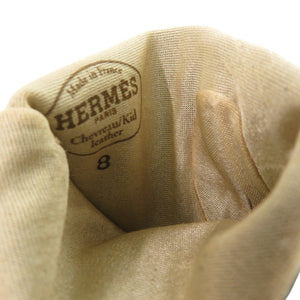 美品 エルメス H金具 手袋 グローブ ゴートレザー パープル 0488【中古】HERMES