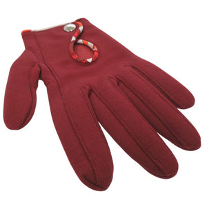 新品同様 エルメス セリエ 手袋 グローブ シルク コットン ダークレッド 0488【中古】HERMES
