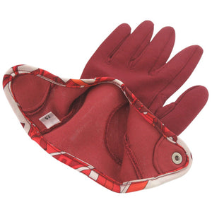 新品同様 エルメス セリエ 手袋 グローブ シルク コットン ダークレッド 0488【中古】HERMES