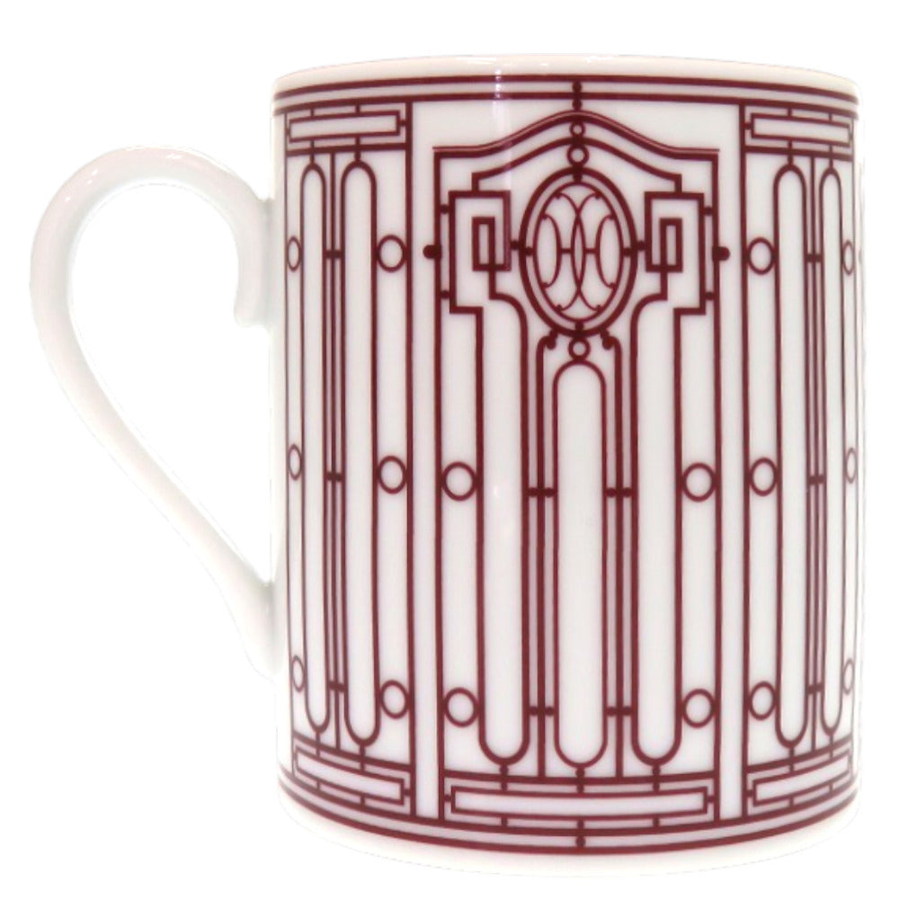 未使用品 エルメス マグ Hデコ No1 磁器 ボーセリン ボルドー 赤 マグカップ 0492【中古】HERMES