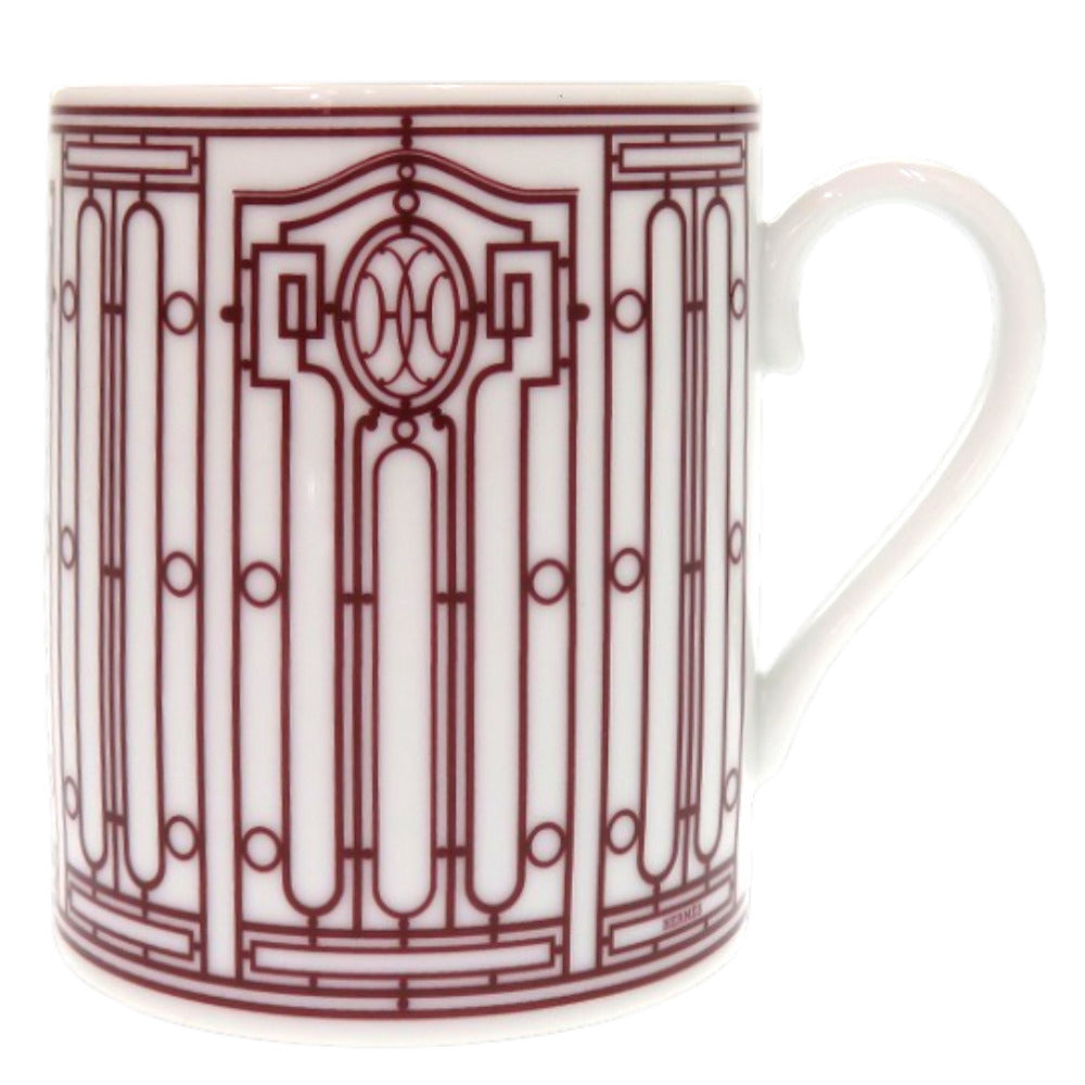 未使用品 エルメス マグ Hデコ No1 磁器 ボーセリン ボルドー 赤 マグカップ 0492【中古】HERMES