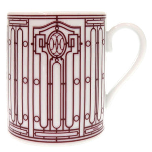 未使用品 エルメス マグ Hデコ No1 磁器 ボーセリン ボルドー 赤 マグカップ 0492【中古】HERMES