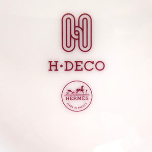 未使用品 エルメス プレート 皿 2点セット パンプレート No1 Hデコ 陶器 レッド ブラック 赤黒 食器 0494【中古】HERMES